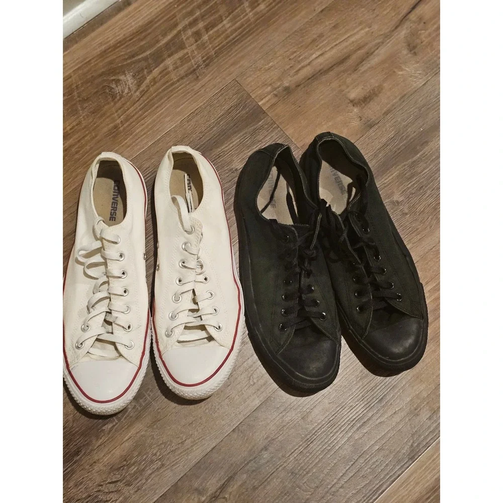 Converse Chuck Taylor All Star Low Top Sneakers Bundle White Black Mens 13 M7652 - Picture 2 of 11